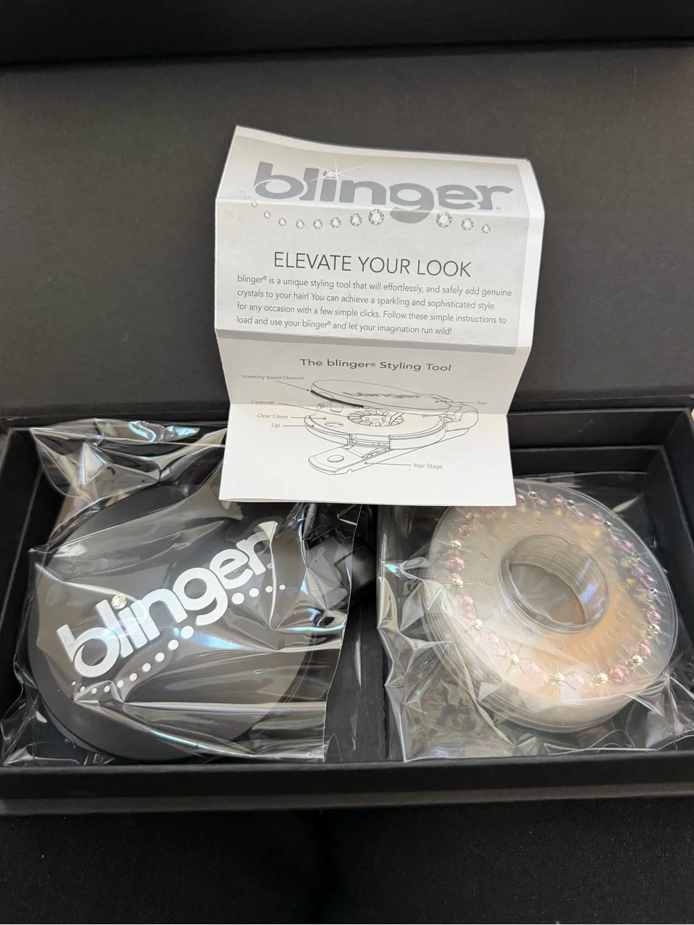 NIB - Blinger Vanity Starter Set - Hair Gem Stamper for Hair Jewelry